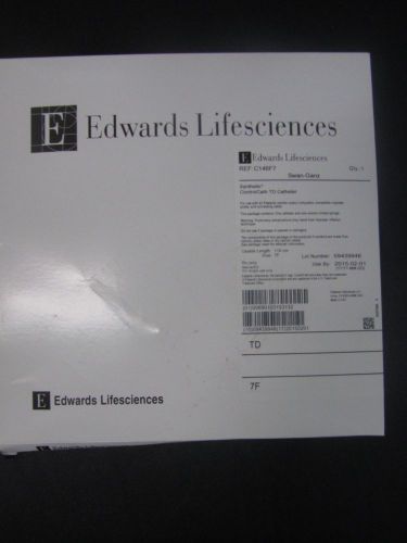 Edwards Lifesciences C146F7 Syn ControlCath TD Cath Swan-Ganz 100cm, 7F Qty 1ea