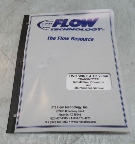 Flow tech two transmitter installation, operation &amp; maintenance manual for sale
