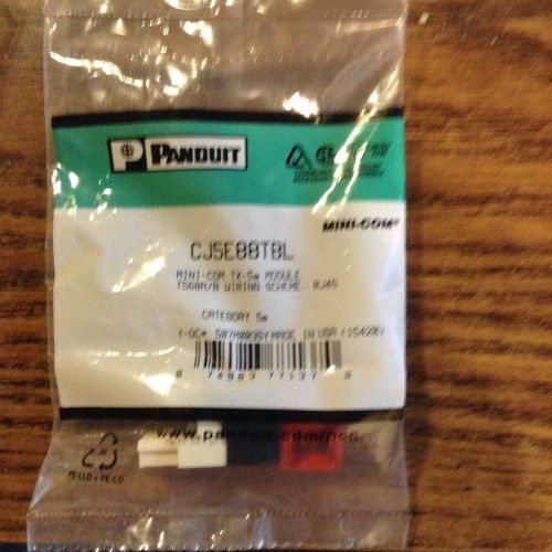 Panduit mini-com tx-5e jack cj5e88tbl cat5e connector for sale