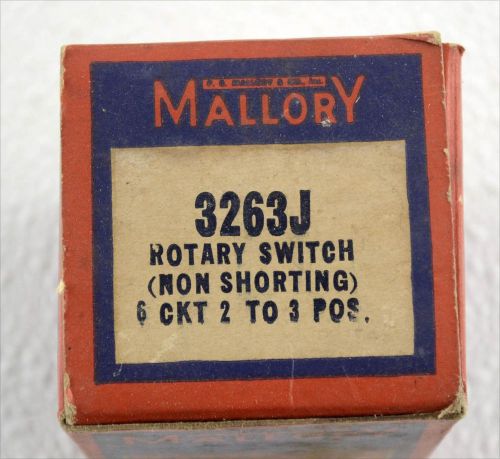 Mallory rotary switch 3263j (non shorting) 6 ckt 2 to 3 pos for sale