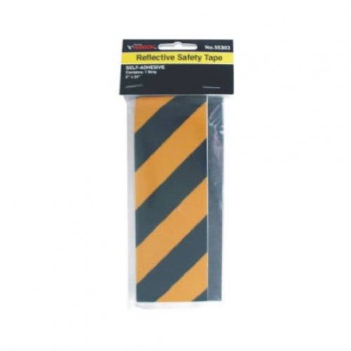 Hanson 2&#034; x 24&#034;, Yellow/Black, Self Adhesive Reflective Safety Tape 55303