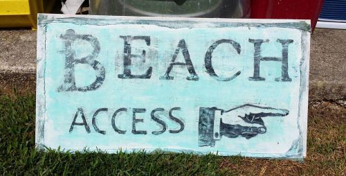 Distressed Wood Beach Access Indoor/ Outdoor Hotel Bar Lounge Restaurant Sign