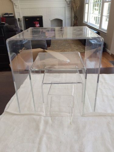 Set of 5 Acrylic Clear Riser 12&#034; 8&#034; 6&#034; 4&#034; 3&#034; Stand  Display Jewelry