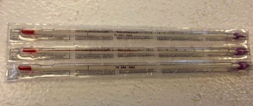 3 NEW ENVIRO-SAFE THERMOMETERS -10 c - 110 CELSIUS 76mm IMM SEALED