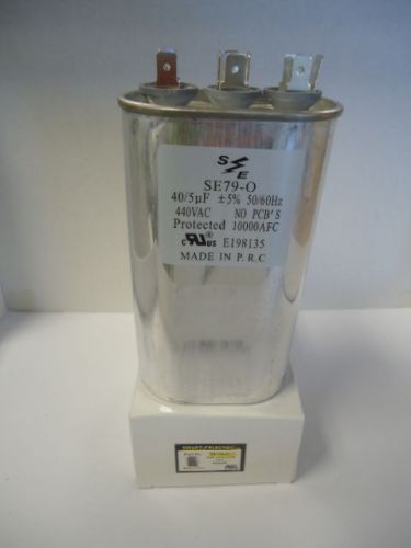 Run capacitor oval 40+5 mfd 440v part no. se79-o for sale