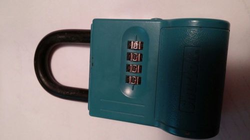 One BLUE Used Shurlok 4-numbers  Real Estate Key Lock Box - side opening