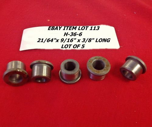 Acme h-36-6 head press fit shoulder drill bushings 21/64 x 9/16&#034; x 3/8&#034; lot of 5 for sale