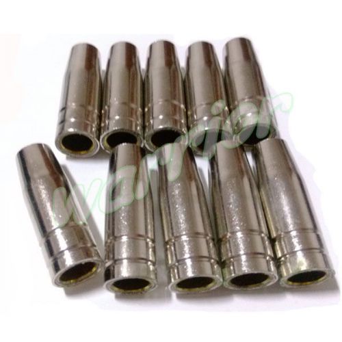 10pcs Nozzle for MB15AK Mig Welding Torch Cooper material Conical shape