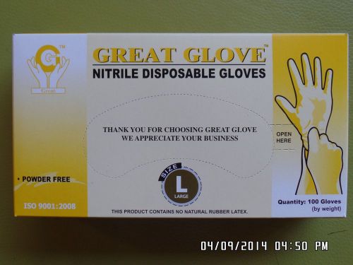 Great glove - nitrile powder-free disposable gloves - 100 pc large size for sale