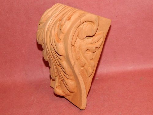 Acanthus Solid CHERRY Wood Corbel Carving  NEW 5 1/8&#034; T x 3 1/2&#034; W x 2 3/8&#034; D