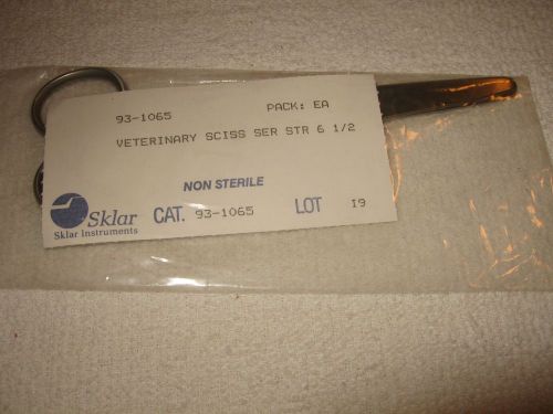 Sklar Instruments # 93-1065 - 6 1/2&#034; Veterinary Scissors Straight Serrated