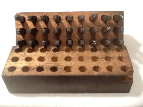 Vintage Steel letter Punch die set  A to Z 1/4 inch with box