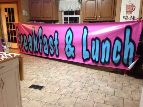 16&#039; x 4&#039; Outdoor Heavy Duty 13 oz Vinyl Banner Breakfast &amp; Lunch with Grommets