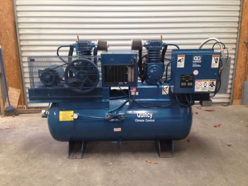 Quincy 5HP Duplex Air Compressor with Refrigerated Dryer 230/460V Excellent!!