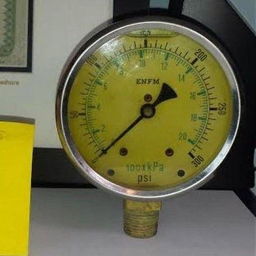 Air Pressure Gauge, 0-300 psi, bottom mount 4&#034; face, 1/2&#034;NPT, liquid filled