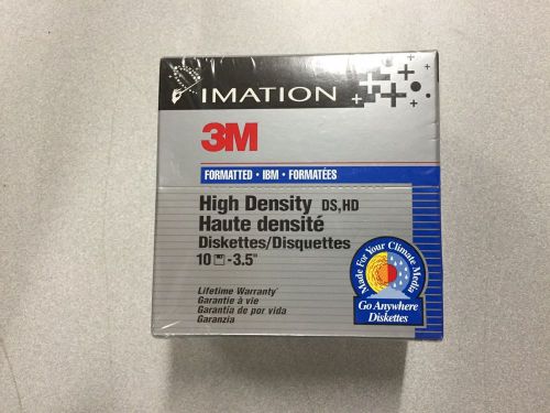Imation 3M High Density Diskettes - 3.5” Floopy Disks - 10 pack - New In Box