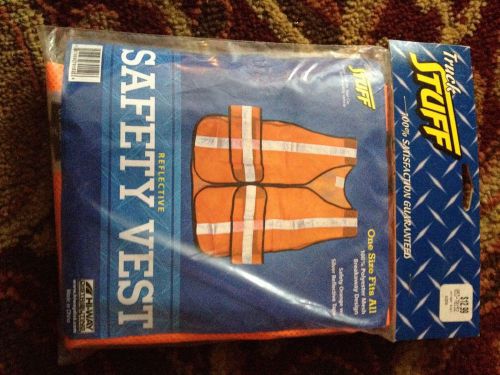 One New Safety Vest Orange Mesh One Size Fits All
