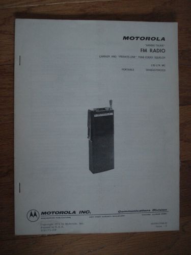 Motorola HT200 manual 132-174 MC MHz High Band