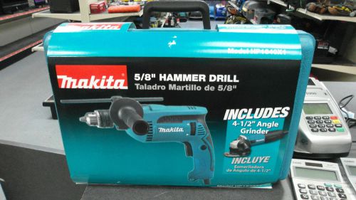 Makita HP1640x1 5/8&#034; Hammer Drill Includes 4-1/2&#034; Angle Grinder **NEW**1 PENNY**