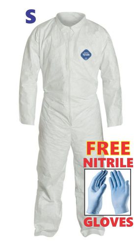 SMALL Protective Coverall Suit 4 Prepper Chemical + FREE Nitrile Gloves Tyvek