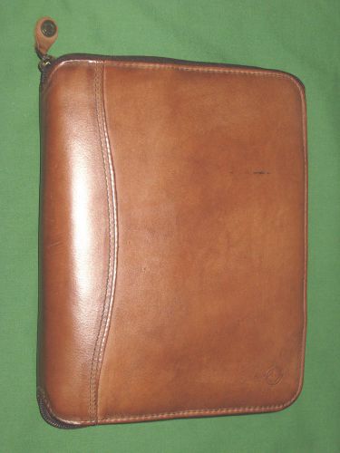 Classic ~1.25&#034;~ distressed brown leather franklin covey planner binder 5934 for sale