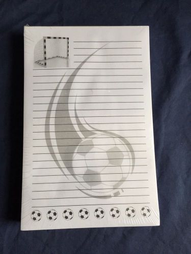 Brand New Unopened Pack Of 4 Soccer Themed Note Pads!!! Original Packaging!