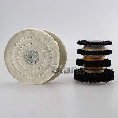 6pcs Wood Cloth Hub Rotary Wheel Brush Dental Jewelry Polishing Buffing NEW
