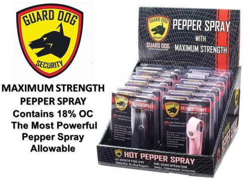Guard dog security 18% oc pepper spray  ** retail display + merchandise ** for sale