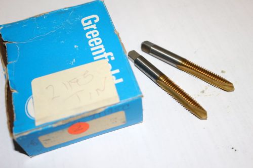 2 new greenfield 5/16-18 unc gh-3 2fl tin coated spiral point plug taps 21195 for sale