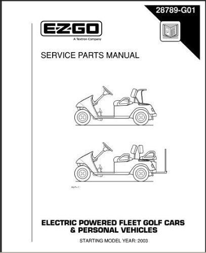 E-Z-GO 28789G01 2003-2004 Service Parts Manual For Electric Golf Cars &amp; Personal