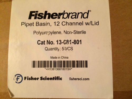 Fisherbrand 13-681-801, Pipet Basin, 12 Channel w/Lid, Non-Sterile, Case of 50