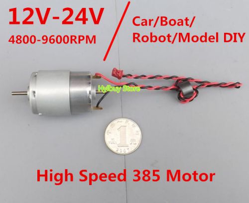 DC 12V-24V 9600RPM High Speed Motor Small 385 Motor for Car Boat Robot Model DIY