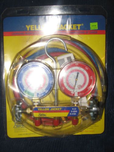 Yellow jacket 42004 2 valve 3 1/8&#034; test and charging manifold nip for sale