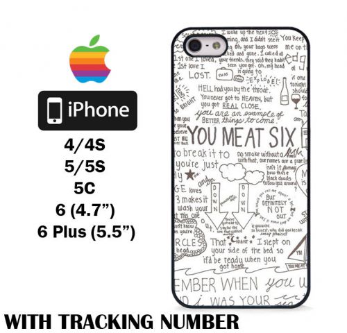 New You Me At Six Quotes Red Heart Hard iPhone 4 4S 5 5S 5C 6 6 Plus Case Cover