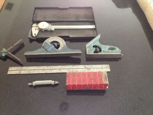 MACHINISTS 4 piece, 12&#034; combination square set ,6 inch Caliper and edge finder