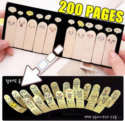 200 pages ten fingers sticker post-it bookmark flags memo sticky notes pads x 1 for sale