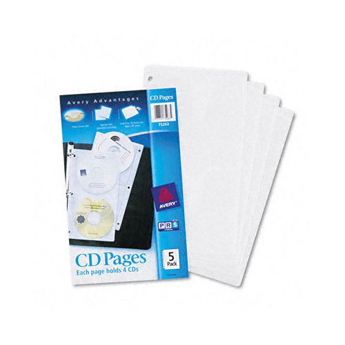 Two-Sided Cd Organizer Sheets for Three-Ring Binder, 5/Pack