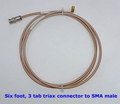 Triaxial to SMA male  cable assembly 3 tab style connectors RG-145 Teflon cable