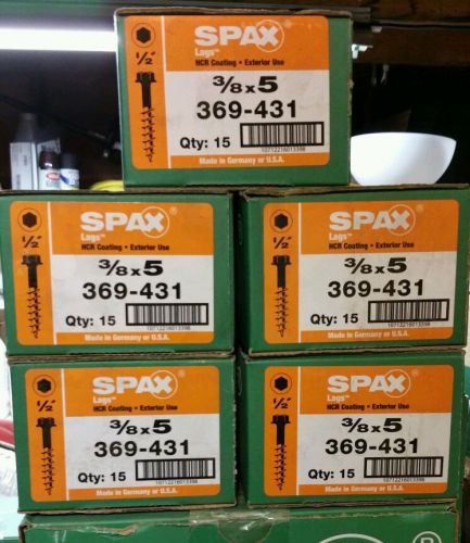 Spax 3/8 in 5 in.external hex flange hex-head lag screw (5 boxes) for sale