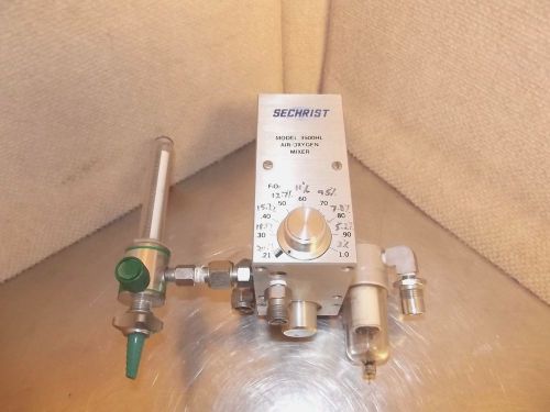 Sechrist 3500HL Air-Oxygen Oxygen Mixer &amp; Timeter TLO-15 psi Gauge AA125