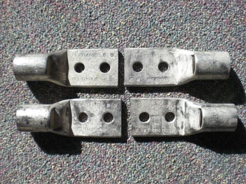 4 burndy ? lucent ?  copper compression lugs 350 flex cu wp91412-l86 for sale