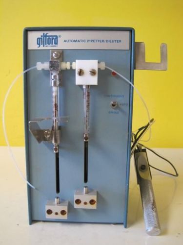 GILFORD INSTRUMENT AUTOMATIC PIPETTER DILUTER MODEL 1375X112A W/ 1384X1B USED