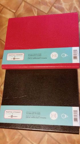 Martha Stewart Home Office Shagreen 1&#034; 3 Ring Binders 175 sheets Brown and Red