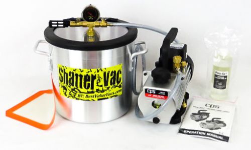 Shattervac 3 gallon vacuum chamber and cps 2cfm dual stage pump for extracts for sale