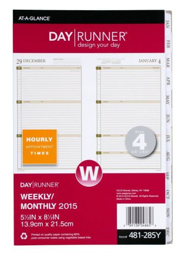 Day Runner 481-285Y Weekly/Monthly Planner Refill 2015, 5.5 x 8.5