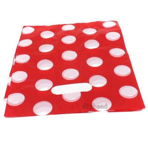 500x wholesale bulk white dot red tone carrier bags boutique gift shopping bag d for sale