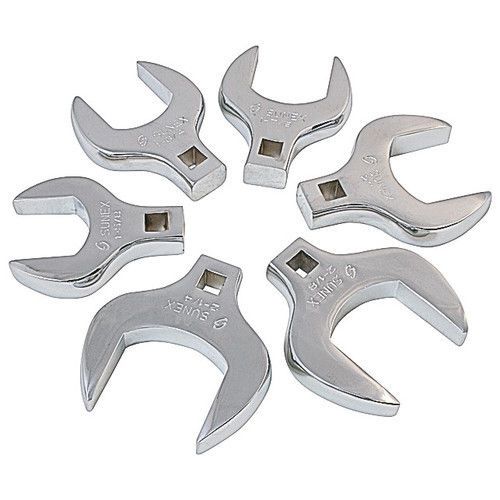 Sunex tools 6pc 1/2&#034; drive sae jumbo straight crowfoot wrench set 9722 new for sale