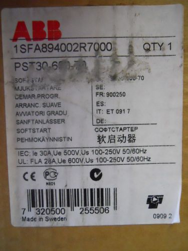 Pst30-600-70 - abb soft starter - new in box - pst3060070 - 1sfa894002r7000 for sale