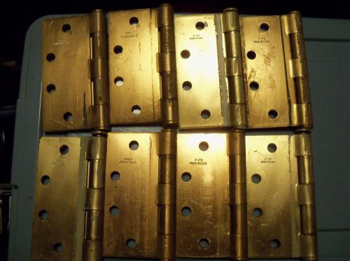 8 steel stanley commerical door hinges f179 4 1/2&#034; brass toned for sale