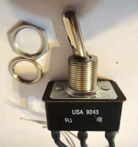 USA 9243 TOGGLE SWITCH DPDT, 3 Amps, 250 vac, 6A 125v with lock nuts